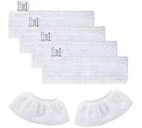 Kit de 4 Bonnettes Microfibre Lingettes Remplacement & 2 Bonnettes Chiffons Microfibre pour Karcher Easy Fix SC2 SC3 SC4 SC5
