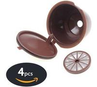 Kit de 4 Capsules de café rechargeables réutilisables pour Dolce Gusto avec cuillère en plastique Hobby Tech Marron Marron G