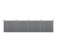 Kit de 4 Clôtures Barrière Brise Vue Brise Vent Bois Composite (WPC) Gris 185 x 747 cm