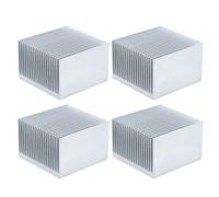 Kit de 4 dissipateurs thermiques en aluminium à ailettes de refroidissement, radiateur à dissipation thermique haute efficacité avec traitement d’oxydation anodique, dissipateur (Sans adhésif)