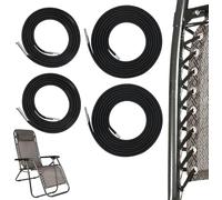 Kit de 4 Élastiques de Rechange pour Transat Lafuma, Remplacement Corde pour Fauteuil Relax Zero Gravity élastique Fauteuil Elastique Chaise, Élastique Chaise Longue Résistant (Noir)