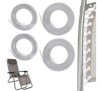 Kit de 4 Élastiques de Rechange pour Transat Lafuma, Remplacement Corde pour Fauteuil Relax Zero Gravity élastique Fauteuil Elastique Chaise, Élastique Chaise Longue Résistant (Gris)