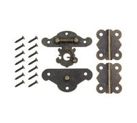Kit de 4 fermoirs rectangulaires en bronze antique avec charnières gravées, idéal for décorer meubles, boîtes à bijoux, armoires et valises style vintage Pour Les Boîtes De Rangement