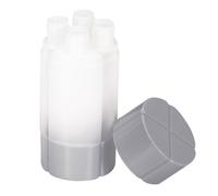 Kit de 4 flacons de voyage rechargeables 60 ml en plastique blanc - KITEO