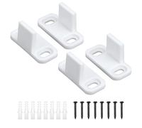 Kit de 4 Guides de Plancher de Porte de Grange, Matériel de Porte de Grange en Plastique Guide de Plancher de Porte de Placard Coulissante Rail de Porte Coulissante Guide de Porte (Blanc)