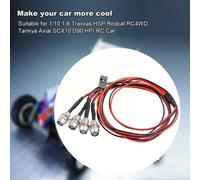 Kit De 4 Lumières De Voiture, 2 Blanches Et 2 Rouges, Pour 1/10 1/8 Hsp Redcat Rc4wd Tamiya Axial Scx10 D90 Hpi Rc, Modèle De Lumière De Voiture, Drift Crawler Ca C3q4
