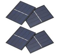 Kit de 4 Mini Panneaux Solaires, 0,65 W 2 V 0,3 A Centrale éLectrique Portable d'ExtéRieur DIY SystèMe de Module de Panneau Solaire pour Charge de Batterie Solaire, 6x8 cm