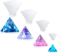 Kit De 4 Moules Pyramides En Silicone (4 Dimensions) - Pour Résine Époxy, Orgonite Et Bijoux
