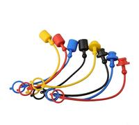 Kit de 4 paires de bouchons anti-poussière hydrauliques pour coupleurs rapides Iso-a compatibles avec les séries Parker 6600 et Aeroquip 5600 en caoutchouc PVC rouge, jaune, bleu, noir pour tailles 1