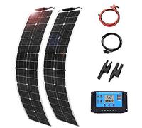 Kit de 4 panneaux solaires flexibles de 200 W (800 W) avec 2 contrôleurs (40 A) pour une utilisation domestique. Module photovoltaïque pour véhicule de loisirs, toit ou bateau. Puissance : 2 x 200 W