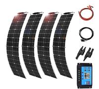 Kit de 4 panneaux solaires flexibles de 200 W (800 W) avec 2 contrôleurs (40 A) pour une utilisation domestique. Module photovoltaïque pour véhicule de loisirs, toit ou bateau. Puissance : 4 x 200 W