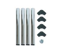 Kit de 4 pieds acier - réglables pour table - D. 60 x 710 mm - nickel satiné EM