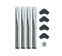 Emuca – Pieds de table réglables Ø60×830 mm, set de 4 en acier, réglage 830–850 mm, niquel satiné