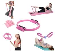 Kit de 4 Pilates Professionnels - Cercle de Pilates, Bande de Yoga, Bande de Pilates, Coupe-Cuisses, kit de Yoga, Ceinture et abdominaux, Corde de Traction pour abdominaux (kit de Pilates Pro 4