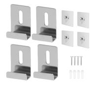 Kit de 4 Pinces Miroir MéTal Fixation Miroir Mural Supports de Miroir Robustes Avec Vis Et Goupilles (Largeur Interne 7mm), Pour Montage Sans Cadreaffichage (Argent)