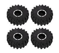 Kit de 4 Pneus pour Voiture RC 2.2 Pouces à Jante en Alliage d'Aluminium et Gomme Antidérapante Compatible SCX10 RR10 Wraith Traxxas