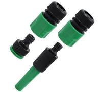 Kit de 4 Raccords de Robinet avec Buse 1/2" 3/4" 2 en 1 Adaptateur Connecteurs d'extrémité de Tuyau Plastique Jardin en Raccords embout pistolet d'Arrosage Rapides Ensemble pour l'irrigation