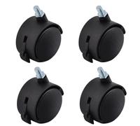 Kit de 4 roues pour meubles avec ou sans frein, diamètre 50 mm, hauteur 55 mm, roues pivotantes pivotantes modèle avec fixation à plaque ou boulon fileté (boulon | avec frein)