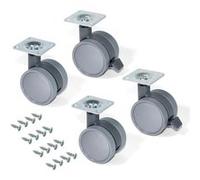 Kit de 4 roulettes Bowl EMUCA de D. 50 mm avec platine de montage et roulements à billes - 2036421 G
