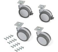 Kit de 4 roulettes Mak EMUCA D. 80 mm avec platine de montage - 2037921 G