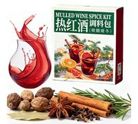 Kit de 4 Sachets D'épices pour Vin Chaud avec Cannelle, Clous de Girofle et Anis Étoilé, pour Cidre de Pomme, Vin Chaud, Glühwein, Hot Toddy et Autres Boissons Festives