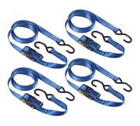 Kit De 4 Sangles D'arrimage - Master Lock - 4367eurdat - Avec Crochets Et Cliquet - 5m X 25mm - Bleu