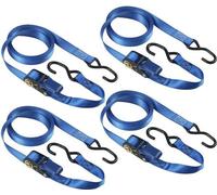 Kit de 4 Sangles d'arrimage - MASTER LOCK - 4367EURDAT - Avec crochets et cliquet - 5m x 25mm - Bleu