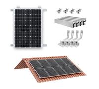 Kit de 4 supports solaires pour toit en tuiles, rail de montage photovoltaïque en aluminium de 300 mm, pour 30/35 m 4pcs