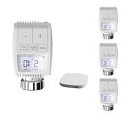 Kit de 4 Têtes Thermostatiques Connectées Universelle avec Ecran LCD + Passerelle ZigBee - SILAMP