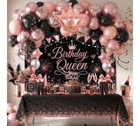 Kit de 40 décorations d'anniversaire bleues et argentées pour photographie (noir, rose)