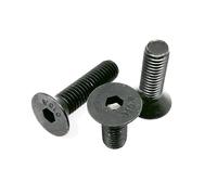 Kit de 400/2100 vis à tête fraisée hexagonale, écrous et rondelles, en acier noir de grade 10.9, M1.6, M2, M2.5, M3, M4, M5(Set D 2100pcs)