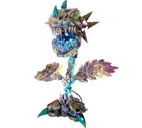 Kit de 400 puzzles en métal 3D Piranha à monter soi-même, Steampunk mécanique avec lumière LED, décorations de bureau créatives pour bureau et maison