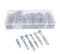 Kit de 42 boulons d’expansion et vis pour cloisons sèches, de M4 à M6, chevilles robustes pour plaques de plâtre à tête combinée, fixations en fer zingué pour montage mural et