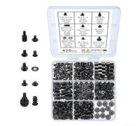 Kit de 420 vis d'ordinateur, entretoises de carte mère et vis de boîtier avec boîte de rangement pour construction de PC, réparation d'ordinateur portable, SSD, ventilateur et disque dur