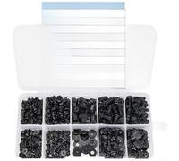 Kit de 440 vis noires pour boîtier d'ordinateur, assortiment de matériel PC en acier carbone avec différents types de têtes pour montage de carte mère, fixation de disque dur, installation de bloc