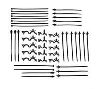 Kit de 45 attaches de câble à montage poussoir, 30 attaches en nylon avec 15 clips de faisceau de fils, 3 tailles de fixations autobloquantes pour câblage de baie de moteur de voiture, convient pour