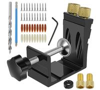 Kit de 47 gabarits de perçage de poche en métal robuste avec 29 vis et 1 clé hexagonale pour menuiserie