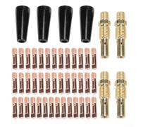 Kit de 48 embouts de buse sans gaz Flux Core 0 030 pouces MIG et diffuseur de gaz compatible avec 100L, Weld Pak 100HD 125HD 140HD 180HD et Yeswelder 205