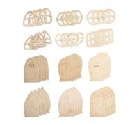 Kit de 48 portes de fée en bois de pin pour mini portes et kit d'artisanat non peint pour créer une décoration d'intérieur unique et des cartes de vœux faites à la main (style rétro)