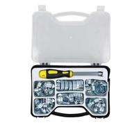 Kit de 49 colliers de serrage pour tuyaux, de 13 à 44 mm, assortiment de colliers de serrage réglables avec tournevis à tête hexagonale de 8 mm pour conduites de carburant, tubes