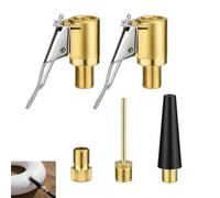 Kit de 5 Adaptateur Valve Pneu, Embout Gonflage Multifonctions en Laiton, Adaptateurs pour Pompe à Air Portable, Compatible Bosch EasyPump, Pour Pneus Voiture et Vélo, Ballons, Coussinets Gonflables
