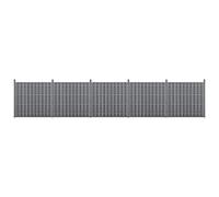 Kit de 5 Clôtures Barrière Brise Vue Brise Vent Bois Composite (WPC) Gris 185 x 932 cm