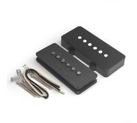 Kit de 5 cordes pour micro de basse jazz avec 5 aimants Alnico - Mise à niveau de tonalité personnalisée pour guitare basse électrique, fil enduit de cire noir, 93 x 41 mm (pont Qin)