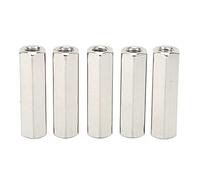 Kit de 5 écrous de raccord hexagonaux M10 argentés, écrous de raccord à 6 pans en acier inoxydable pour tiges filetées et vis de machine, ensemble de fixations antirouille pour