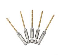 Kit de 5 forets HSS avec tige hexagonale de 6,35 mm conçue pour être compatible avec les tournevis sans fil et les outils électriques rotatifs (3 mm)
