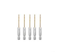 Kit de 5 forets HSS avec tige hexagonale de 6,35 mm conçue pour être compatible avec les tournevis sans fil et les outils électriques rotatifs (2 mm)