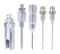 Kit de 5 pointes d'aiguille à graisse en acier inoxydable pour lubrification de précision dans les espaces étroits et trous profonds, comprend distributeur, injecteur, buse de remplissage pour