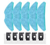 Kit de 5 serpillères et 6 sacs à poussière pour robot aspirateur MEDION pour X50 SW MD 2004, chiffons de nettoyage en microfibre avec sacs anti-obstruction pour animaux domestiques et enfants