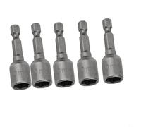 Kit de 5 tourne-écrous magnétiques avec tige de 35,6 cm, acier au chrome vanadium, s'adapte à toutes les perceuses et douilles 6/8/10/12/13 mm (5 pièces de 13 mm)