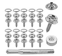 Kit de 50 boutons-pression en acier inoxydable 15 mm for toile, visserie, auvent bateau, avec outil